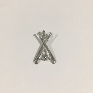 14k White Gold Baseball ⚾️ Bat Sport Charm Pendant